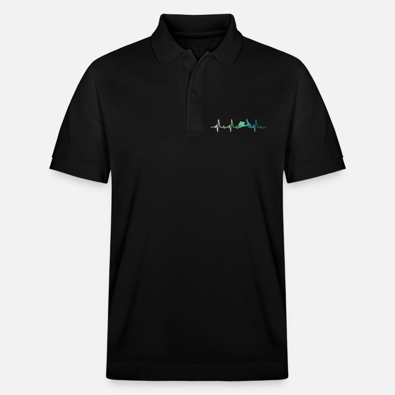 Scooter-Herzschlag-Mopedroller - Stanley/Stella Unisex Bio-Poloshirt PREPSTER - Schwarz