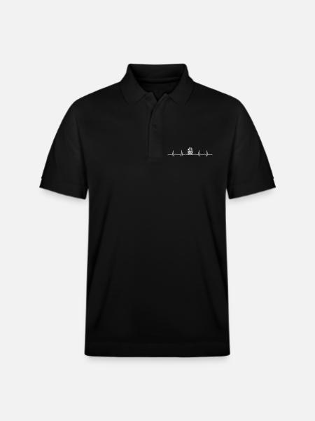 Heartbeat Sagrada Familia - Stanley/Stella Unisex Organic Polo Shirt PREPSTER - black