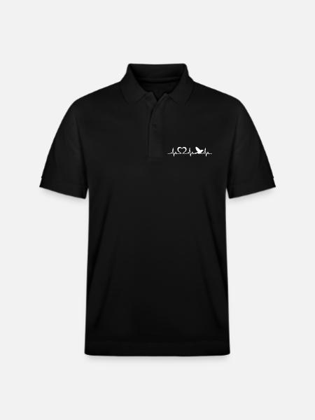 Vögel Herzschlag Vogelliebe - Stanley/Stella Unisex Bio-Poloshirt PREPSTER - Schwarz