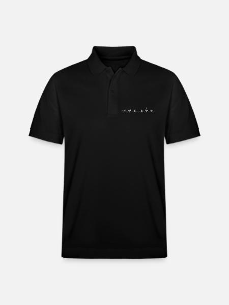 Heartbeat barbell - Stanley/Stella Unisex Organic Polo Shirt PREPSTER - black