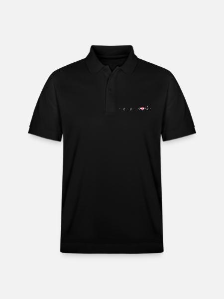 Croatian Heartbeat Flag - Stanley/Stella Unisex Organic Polo Shirt PREPSTER - black