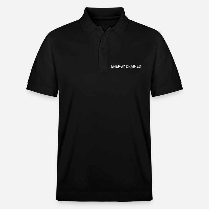 Energy Drained – Minimal Text Design - Stanley/Stella Unisex Organic Polo Shirt PREPSTER - black