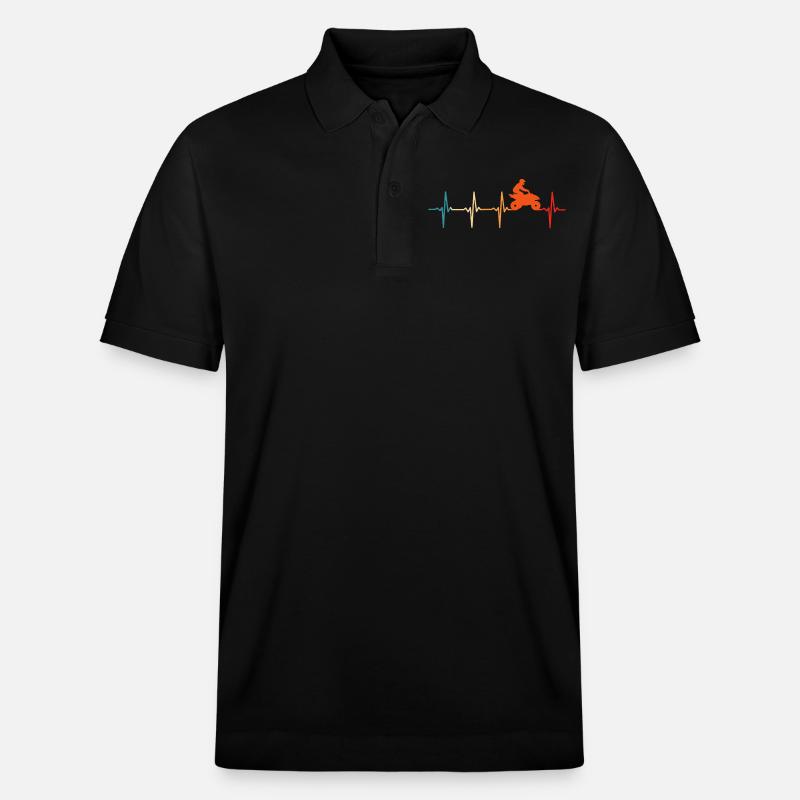 Rétro Quad Driver Heartbeat Quad - Polo PREPSTER bio Stanley/Stella Unisexe - noir