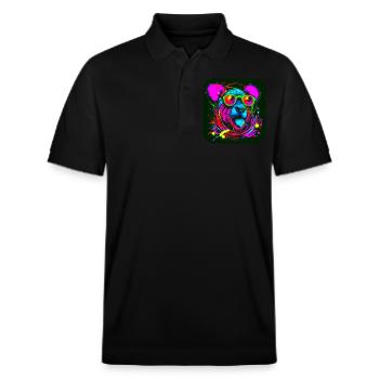 Neon Style Bär Leuchtreklame Glow - Stanley/Stella Unisex Bio-Poloshirt PREPSTER - Schwarz - Vorne - Roxy (174cm) & Andy (188cm)