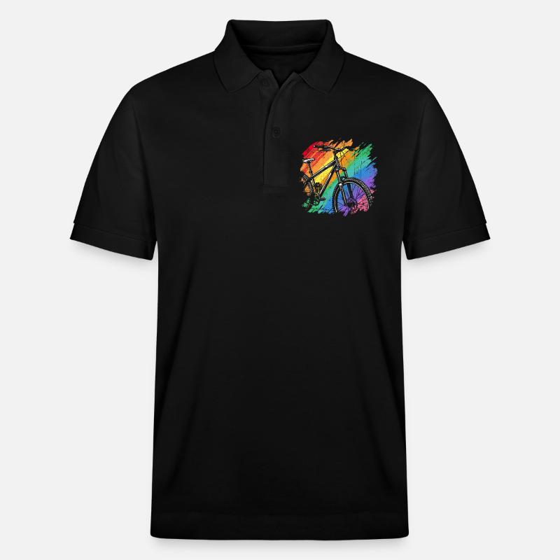 Impression d’art de vélo vibrant - Polo PREPSTER bio Stanley/Stella Unisexe - noir
