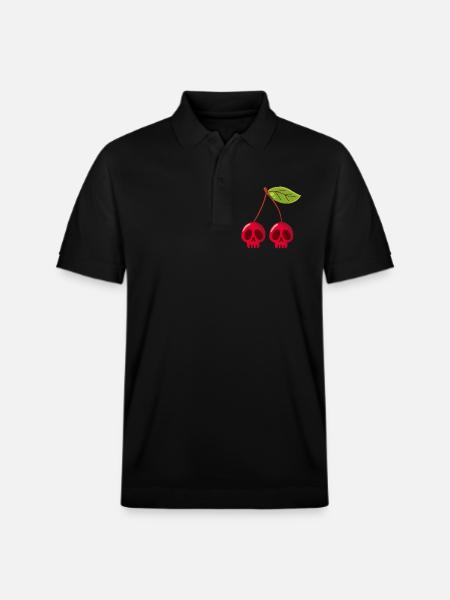 Cherry skulls - Stanley/Stella Unisex Organic Polo Shirt PREPSTER - black