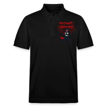 Satanic Unicorn - Stanley/Stella Unisex Organic Polo Shirt PREPSTER - black - Front - Roxy (174cm) & Andy (188cm)