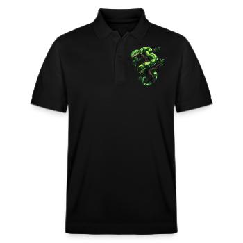 Grüner Baumpython Schlangen Liebhaber Terrarium - Stanley/Stella Unisex Bio-Poloshirt PREPSTER - Schwarz - Vorne - Roxy (174cm) & Andy (188cm)