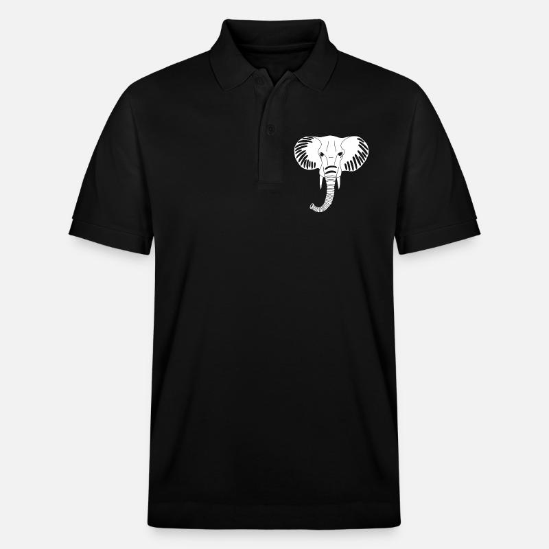 Tête d'éléphant blanc - Polo PREPSTER bio Stanley/Stella Unisexe - noir