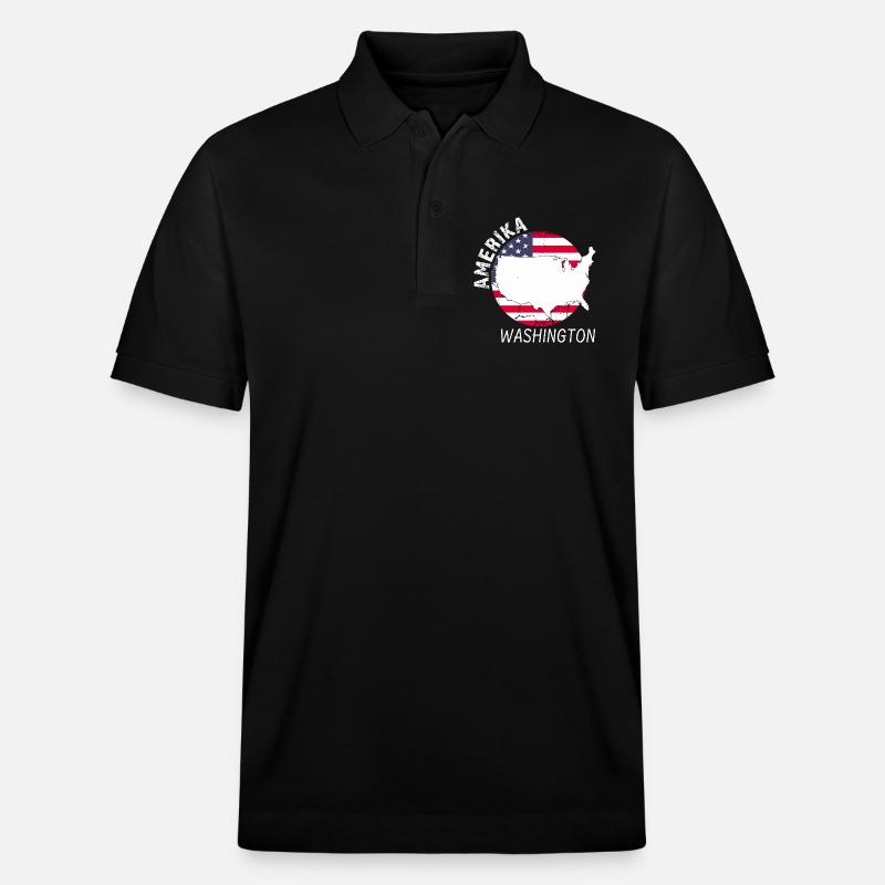 Washington - Stanley/Stella Unisex Bio-Poloshirt PREPSTER - Schwarz