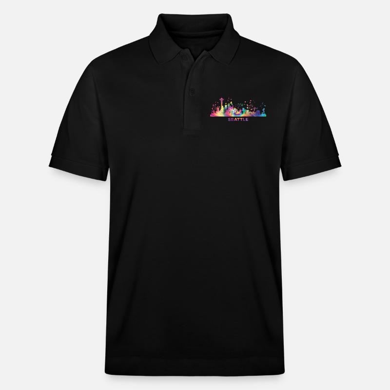 Skyline de Seattle, Seattle - Polo PREPSTER bio Stanley/Stella Unisexe - noir