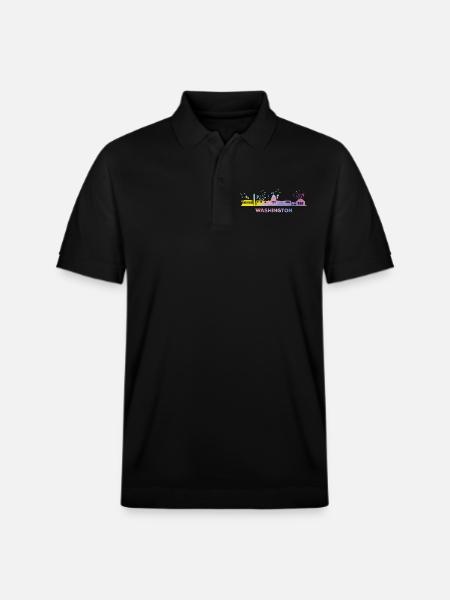 Washingtoner Skyline Washington - Stanley/Stella Unisex Organic Polo Shirt PREPSTER - black