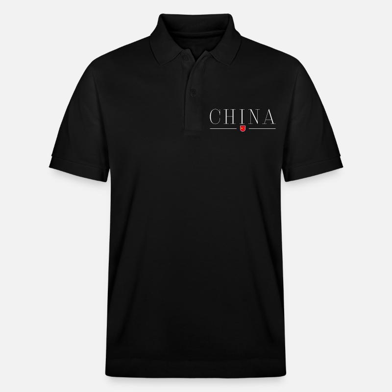 Ich liebe China - Stanley/Stella Unisex Bio-Poloshirt PREPSTER - Schwarz