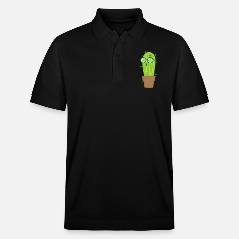 Plante de cactus Nerd - Polo PREPSTER bio Stanley/Stella Unisexe - noir