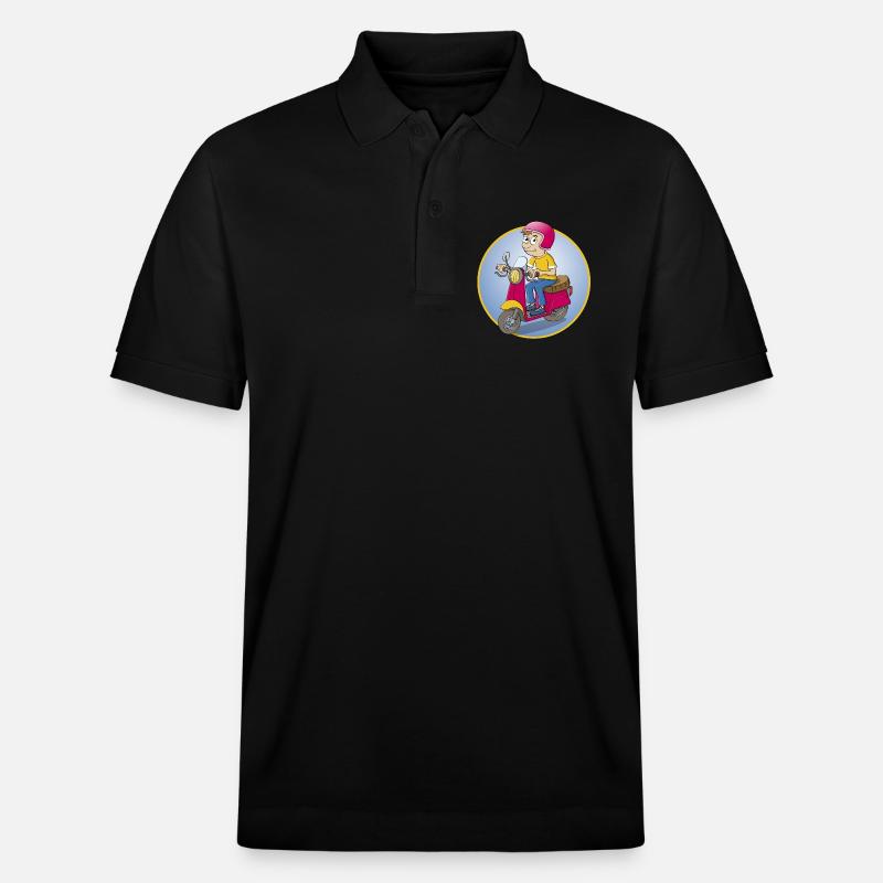 Der Rollerfahrer - Version1 - Stanley/Stella Unisex Bio-Poloshirt PREPSTER - Schwarz
