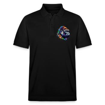 Gorilla - Stanley/Stella Unisex Bio-Poloshirt PREPSTER - Schwarz - Vorne - Roxy (174cm) & Andy (188cm)