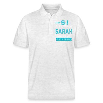 Sarah Si tu n as pas une sarah - Polo PREPSTER bio Stanley/Stella Unisexe - blanc chiné - Devant - Roxy (174cm) & Andy (188cm)