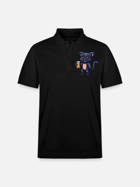 Panther Pixel Beer - Stanley/Stella Unisex Organic Polo Shirt PREPSTER - black