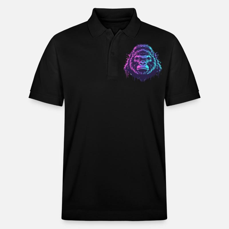 Knallbunter Gorilla - Stanley/Stella Unisex Bio-Poloshirt PREPSTER - Schwarz