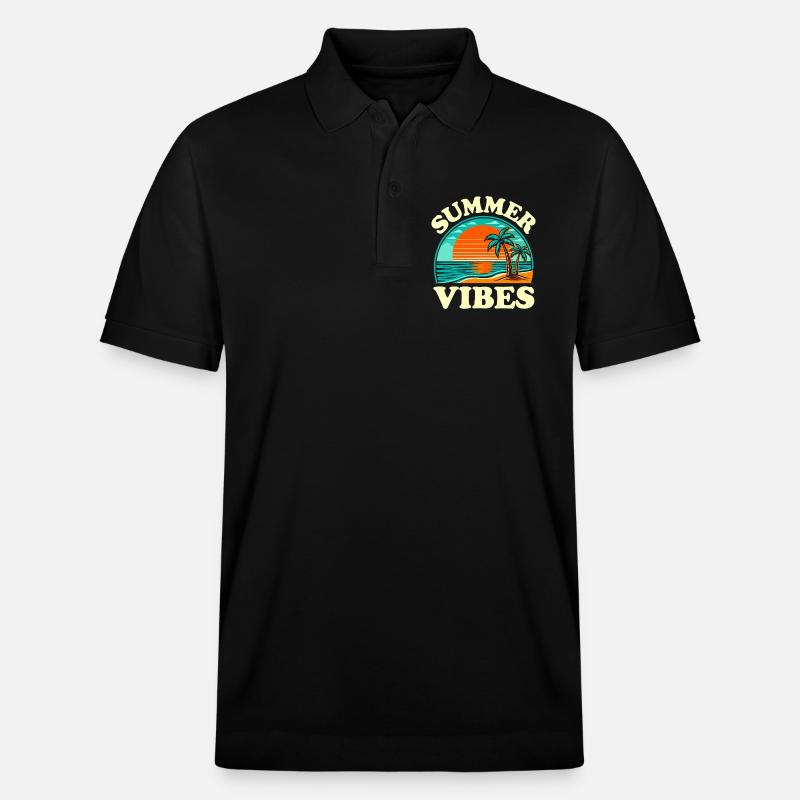 Sommer Vibes Strandsonne - Stanley/Stella Unisex Bio-Poloshirt PREPSTER - Schwarz