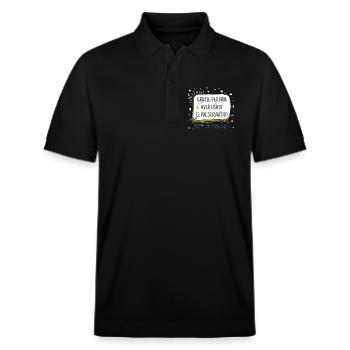 Papa und Kondom Humor - Stanley/Stella Unisex Bio-Poloshirt PREPSTER - Schwarz - Vorne - Roxy (174cm) & Andy (188cm)