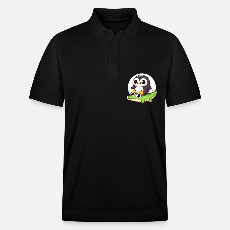 Pingouin sur crocodile - Polo PREPSTER bio Stanley/Stella Unisexe - noir