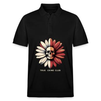 Totenkopf Bloom Noir - Stanley/Stella Unisex Bio-Poloshirt PREPSTER - Schwarz - Vorne - Roxy (174cm) & Andy (188cm)