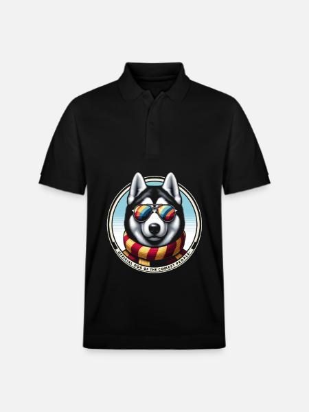 Élégant Husky Pizzazz - Polo PREPSTER bio Stanley/Stella Unisexe - noir