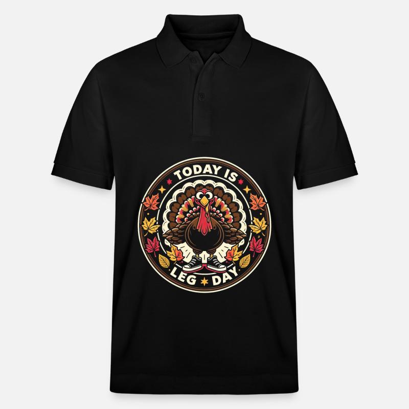 Turkey Leg Day Bash - Stanley/Stella Unisex Organic Polo Shirt PREPSTER - black