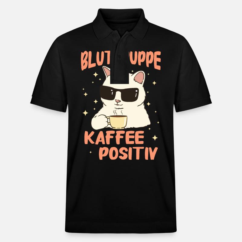 Kaffee Coffee Kaffeetrinker Kaffeeliebhaber - Stanley/Stella Unisex Bio-Poloshirt PREPSTER - Schwarz