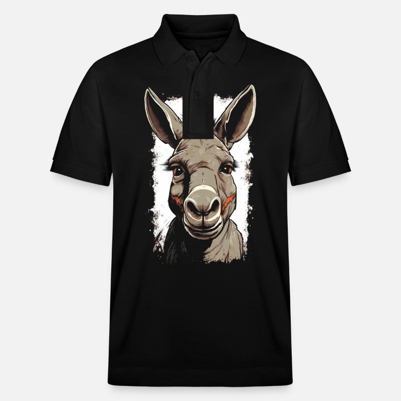 Esel Eselchen Maultier Muli - Stanley/Stella Unisex Bio-Poloshirt PREPSTER - Schwarz