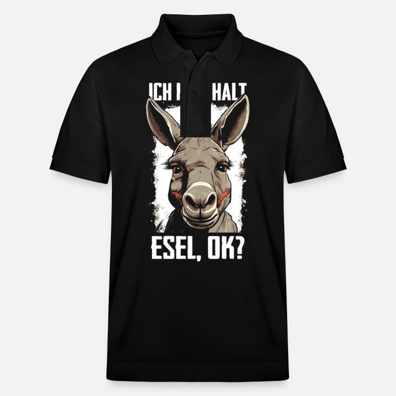 Esel Eselchen Maultier Muli - Stanley/Stella Unisex Bio-Poloshirt PREPSTER - Schwarz