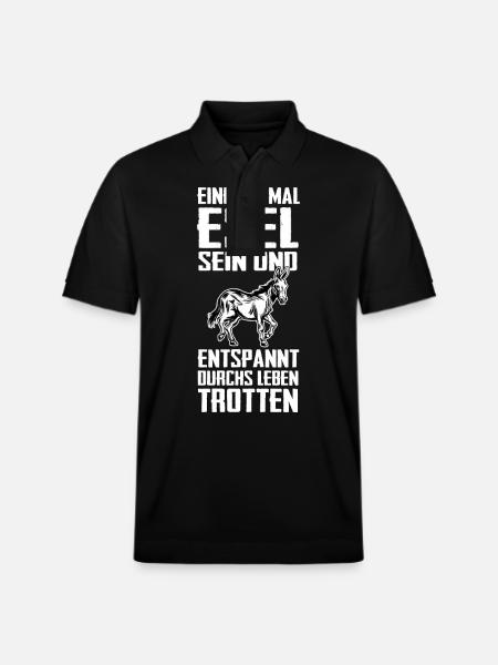 Esel Eselchen Maultier Muli - Stanley/Stella Unisex Bio-Poloshirt PREPSTER - Schwarz