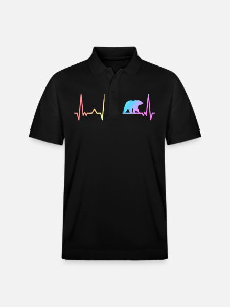 Bjørn, Grizzly Bjørn, Brun Bjørn, Bjørne - Stanley/Stella PREPSTER økologisk unisex poloshirt - sort