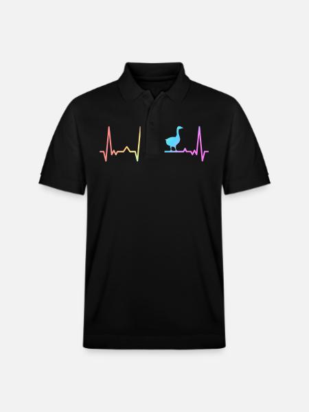Goose Animal Bird Geese - Stanley/Stella Unisex Organic Polo Shirt PREPSTER - black