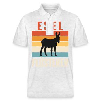 Esel Eselchen Maultier Muli - Stanley/Stella Unisex Bio-Poloshirt PREPSTER - Weiß meliert - Vorne - Roxy (174cm) & Andy (188cm)