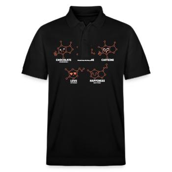 Chemist Chemistry Science Atom Molecule - Stanley/Stella Unisex Organic Polo Shirt PREPSTER - black - Front - Roxy (174cm) & Andy (188cm)