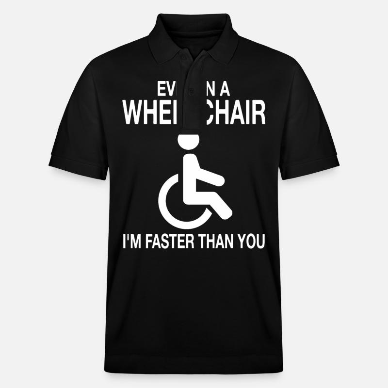 Rollstuhl Rollstuhlfahrer Behinderung Humor - Stanley/Stella Unisex Bio-Poloshirt PREPSTER - Schwarz