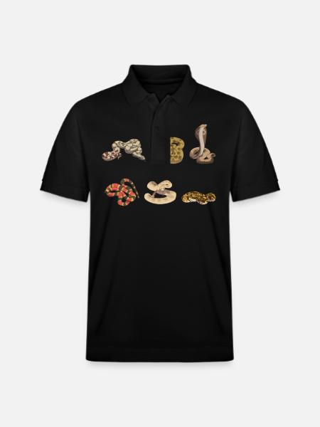 Snake, Snake, Animal - Stanley/Stella Unisex Organic Polo Shirt PREPSTER - black