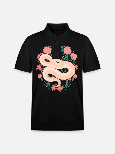 Snake, Snake, Animal - Stanley/Stella Unisex Organic Polo Shirt PREPSTER - black
