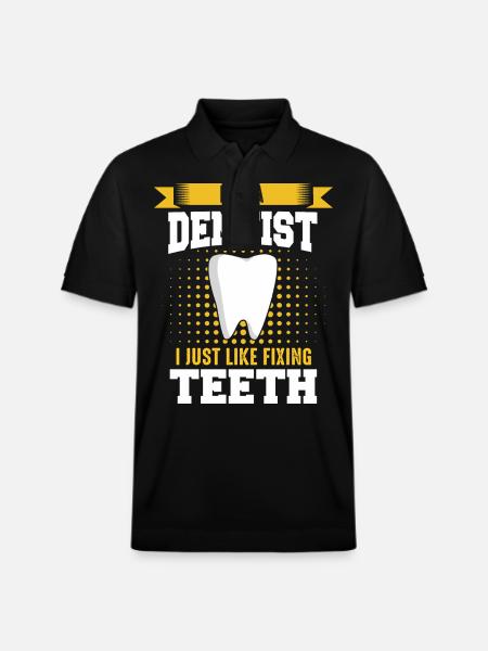 Dentist Dental Assistant Teeth - Stanley/Stella Unisex Organic Polo Shirt PREPSTER - black