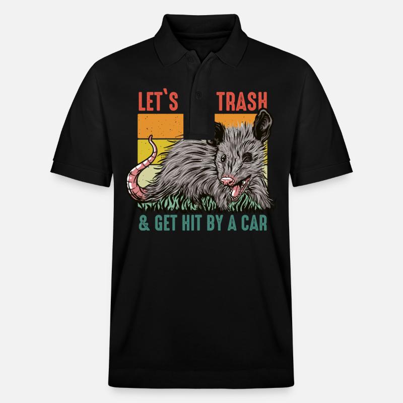 Opossum Possum Tier - Stanley/Stella Unisex Bio-Poloshirt PREPSTER - Schwarz