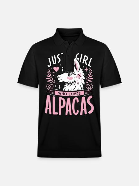 Alpaca Llama - Stanley/Stella Unisex Organic Polo Shirt PREPSTER - black