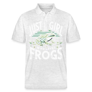 Frog Toad - Stanley/Stella Unisex Organic Polo Shirt PREPSTER - heather white - Front - Roxy (174cm) & Andy (188cm)