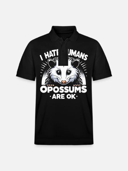 Opossum Possum Animal - Stanley/Stella Unisex Organic Polo Shirt PREPSTER - black