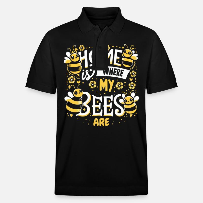 Honigbiene Imker Bienen Biene - Stanley/Stella Unisex Bio-Poloshirt PREPSTER - Schwarz