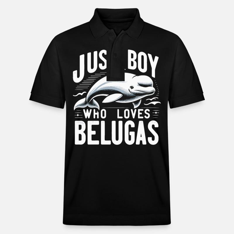Beluga Wal Ozean Belugas Wale - Stanley/Stella Unisex Bio-Poloshirt PREPSTER - Schwarz