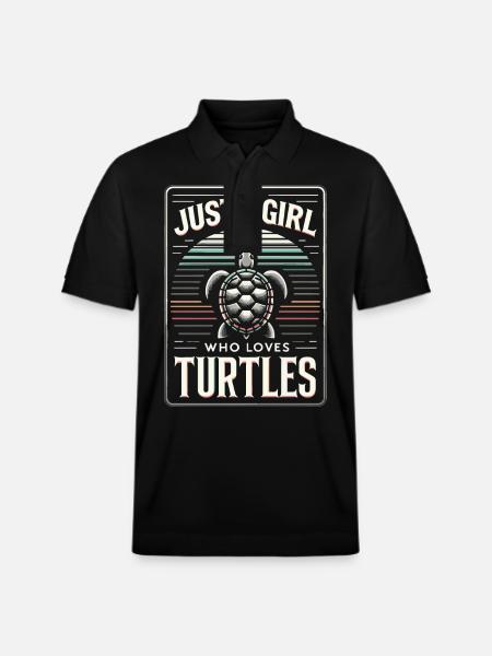 Turtle Sea Turtle Turtle Animal - Stanley/Stella Unisex Organic Polo Shirt PREPSTER - black