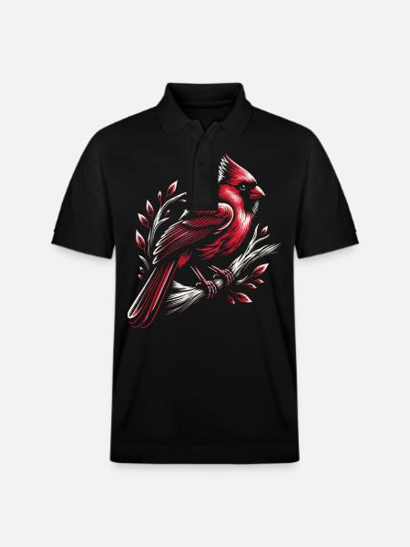 Kardinal Rotkardinal Vogel Roter Kardinal - Stanley/Stella Unisex Bio-Poloshirt PREPSTER - Schwarz