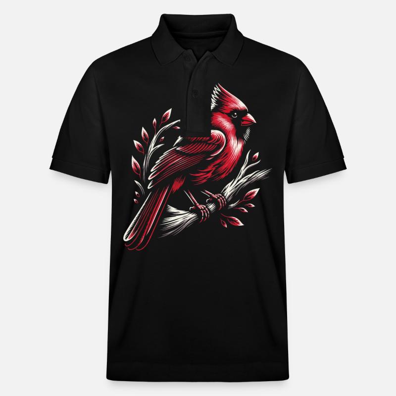 Kardinal Rotkardinal Vogel Roter Kardinal - Stanley/Stella Unisex Bio-Poloshirt PREPSTER - Schwarz